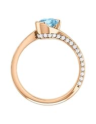 14K Rose Gold 7.00x5.00mm Oval Cut Aquamarine and Diamond Ring -- LIFETIME WARRANTY