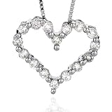 14K White Gold 1/4ctw. Diamond Heart Pendant with 18 chain