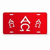Alpha Omega Jesus Religious Metal License Plate Wall Sign Tag
