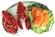 2, 1.25 lb. Lobsters and 2 lbs. Fresh Salmon Fillets