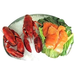 2 Lobsters and 2 lbs. Fresh Salmon Fillets by Charleston Seafood