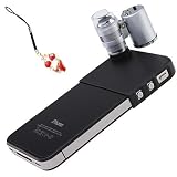 OKEBA 60x LED Pocket Microscope Lens Camera Lens Adjustable Loupe with LED Light For iPhone 4/4S(60X Magnification, 2 LEDs, 1 UV Light), Ideal for Jewelry Coins Stamps Antiques paper money + +One Cute Sexy Red Bra Key Chain Charm Strap