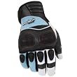 Cortech HDX Women's Textile Sports Bike Racing Motorcycle Gloves w/ Free B&F Heart Sticker Bundle - Light Blue