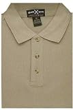 Mens Short Sleeve Pique Polo Shirt ( Large Pebble )