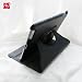Ctech 360 Degrees Rotating Stand (black) Leather Case for iPad 2 with smart cover wake/sleep capability (retail packaging)