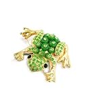 Produkt-Bild: AZ Collection Gr&uuml;ner Frosch - Vergoldete Brosche mit Swarovskisteinen
