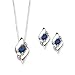 Diamond and Sapphire Fashion Jewelry Set in Sterling Silver