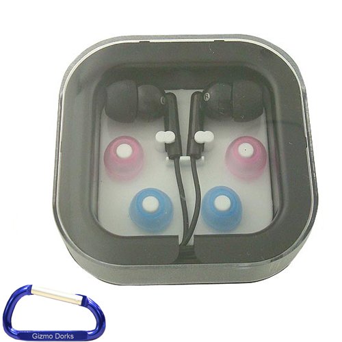 Premium Quality Black Earphones with Three Different Interchangeable Ear Tips for any Creative Zen MP3 Player with Free Carabiner Key Chain 41SARQ3HYqL Premium Quality Black Earphones with Three Different Interchangeable Ear Tips for any Creative Zen MP3 Player with Free Carabiner Key Chain