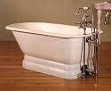60 Inch European Deck Mount Pedestal Tub - Painted White -