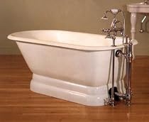 60 Inch European Deck Mount Pedestal Tub - Unpainted -