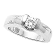 14K White Gold Diamond Engagement Ring - 0.50 Ct.