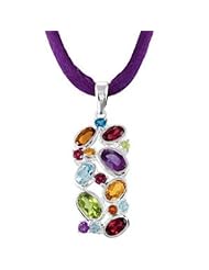 Multi-gemstone Pendant in Sterling Silver