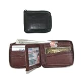 Paul & Taylor Men's Zip Around Leather Wallet (Black)