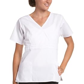 Dickies Women's Everyday Scrubs (EDS) Mock Wrap 2 Pocket Empire Waist Top