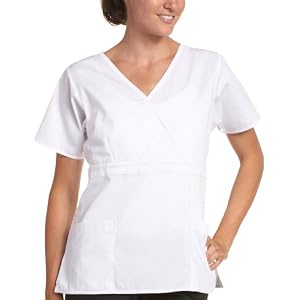 Dickies Women's Everyday Scrubs (EDS) Mock Wrap 2 Pocket Empire Waist Top