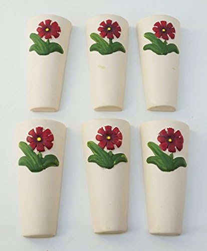 Due Esse 1169 Radiators Humidifier, Ceramic, Soft Background with Hibiscus Flower (Pack of 6)