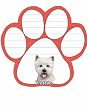 Westie Dog Paw Magnetic Note Pads