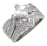 1.25 Carat Princess Cut CZ Wedding Set