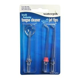 WaterPik TJR-3, Two Replacement Jet Tips and One Tongue Cleaner (Color may vary)