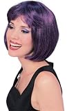 Adult Purple & Black Super Model Costume Bob Bangs Wig