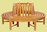 Outdoor Living : GRADE A TEAK ROUND TREE BENCH 2.2 X 2.2 METRES. 0.92 METRES HIGH FITS TREES UP TO 90CM WIDE.