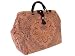 ArtisanStreet's Tan Chenille Carpet Bag with Shoulder Strap. Features Black Accented Central Motif. Limited Edition. Use as an Overnight Bag or Even as a Briefcase.