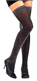 Black and Silver Glitter Thigh Highs