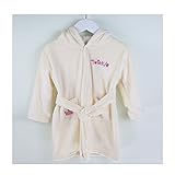 Candykids 可愛い子に可愛いバスローブ　お子様にピッタリ 出産祝い 贈り物 にも 子供用 キッズ ガウン タオル地 お風呂 (100cm, クリーム)