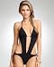 Solid Monokini Swimsuit - BLACK (M)