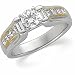 14K Two-Tone Gold Diamond Engagement Ring Semimount - 0.50 Ct.