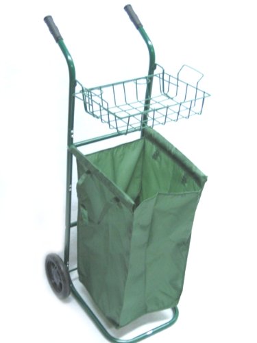 PORTABLE GARDEN CART w. Wheels + Removable Leaf Bag
