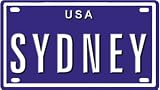 41SAaKh4YmL. SL160  SYDNEY USA MINI METAL EMBOSSED LICENSE PLATE NAME FOR BIKES, TRICYCLES, WAGONS, KIDS DOORS, GOLF CARTS, BABY STROLLERS, PEDAL CARS. OVER 400 NAMES AVAILABLE. TYPE IN NAME USA PLATE IN SEARCH. YOUR NAME WILL SHOW UP.