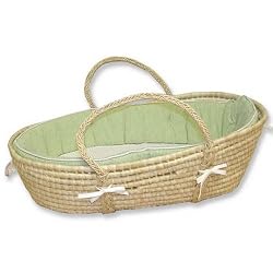 Trend Lab Moses Basket Set, Pique Natural