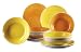 Domestic 923200 Tafelservice 12-teilig Two Tone mit je 6 Teller tief und flach gelb / orange