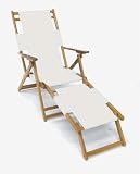 Heavy Duty Wood Beach Chaise / Lounger - Natural Color