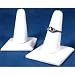 2 White Leather Square Base Ring Finger Jewelry Holder Showcase Display Stands