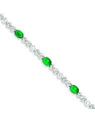 Genuine 14K White Gold White Gold Diamond And Emerald Bracelet 5 Grams Of Gold 100% Satisfaction Guaranteed.