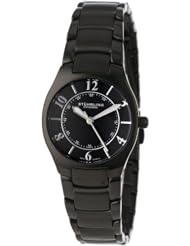 Stuhrling Original Womens 8112L.125B1 Classic Ascot Regalia Swiss Quartz Ultra Slim Black Watch