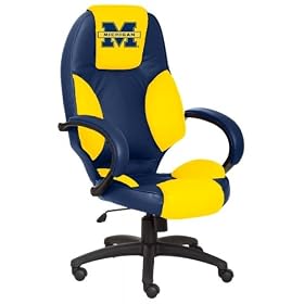 Michigan Wolverines Leather Office Chair