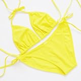 視線ドキドキ　ビーチ姫レモンイエローセクシー三角ビキニ水着/黄色Yellow SMAP