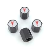 Pontiac Red Logo Black Tire Stem Valve Caps