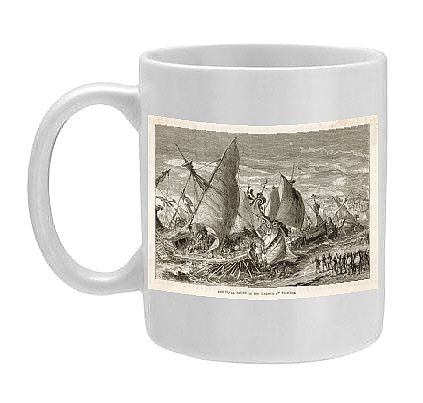 Photo Mugs of Naval battle at Siragusa, Sicily from Mary Evans
