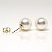 HinsonGayle AAA 9.5-10.0mm White Cultured Pearl Stud Earrings (14K Yellow Gold)