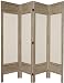 Best Quality Durable Design Room Divider - 5.5ft. Solid Frame Muslin Fabric Folding Privacy Screen- 4 Panel Distressed Grey