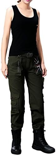 Buygold Mens Hipster Hip Hop 9 Pockets Cargo Pants Armygreen