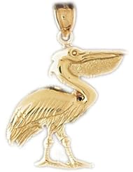 Dazzlers Solid 14k Gold Pelican Charm Pendant Available in three colors from jewelsberry (weights: 3.2 grams only)