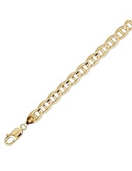 14K Solid Yellow Gold Mariner Chain Bracelet 6.8mm (17/64 in.) - 8.5 in.