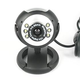 Premium 5.0 MP USB Webcam 6LED Night Vision - Black + Free DreamBargains Neckstrap / Lanyard