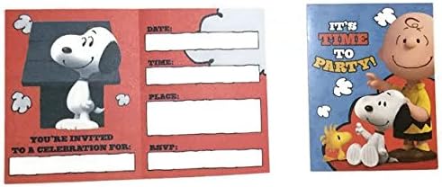 The Peanuts Movie It's Time To Party Invitations &amp; Thank You Post Cards For 16 Guests With Bonus Sticker Envelope Seals