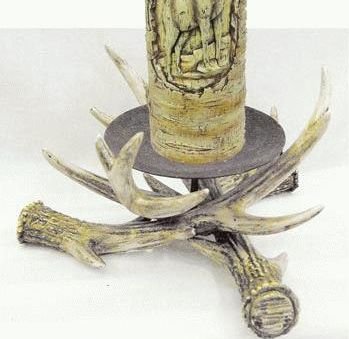 Antler Pillar Candle Holder 6-inch